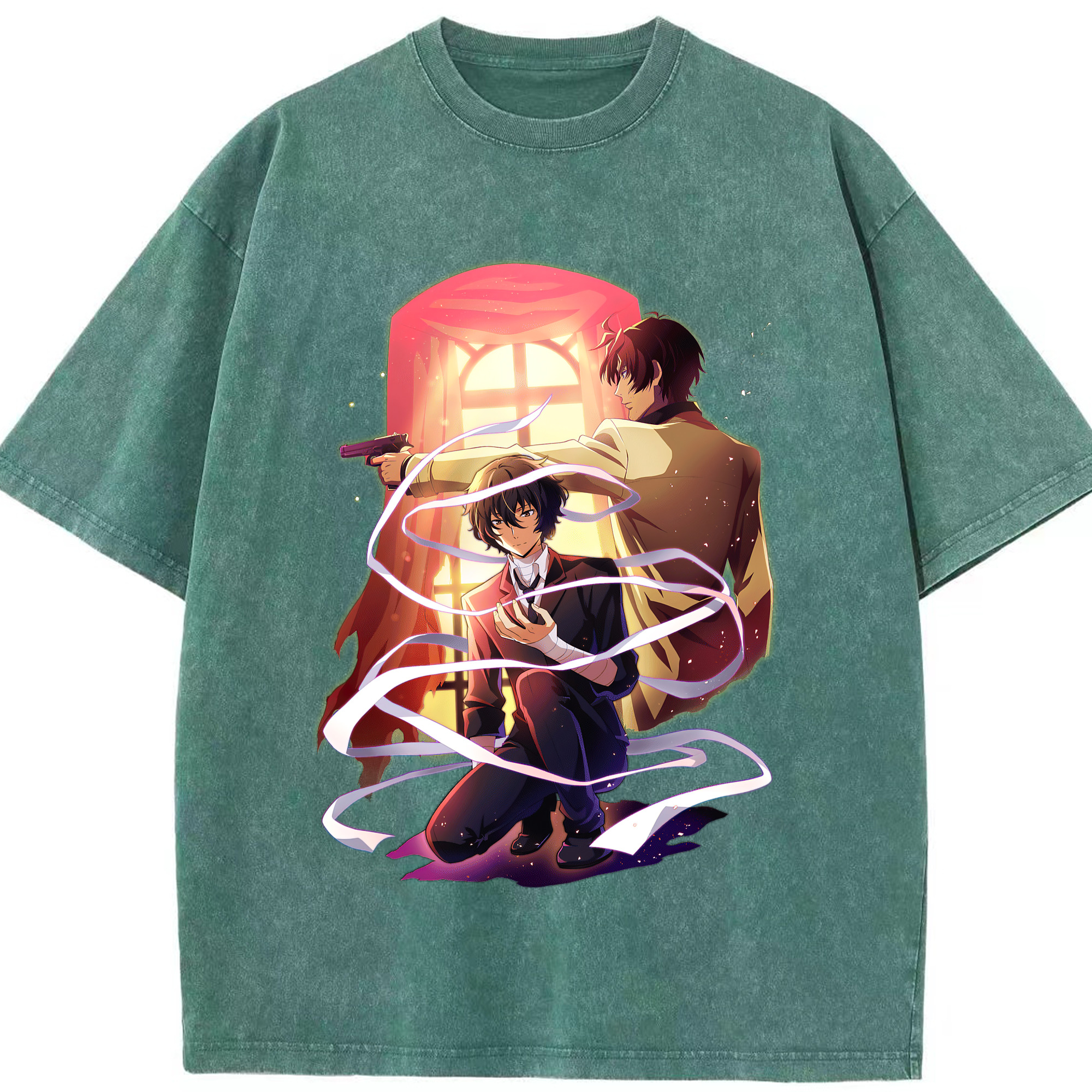 （画像用） 文豪ストレイドッグス Bungo Stray Dogs 綿100% ヴィンテージ風 半袖Tシャツ（フロントプリント）